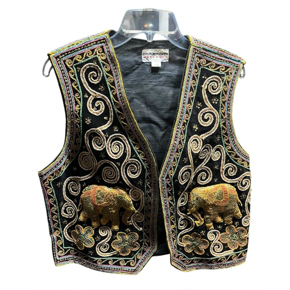 VTG Carol Horn 3D Elephant Boho Vest - Picture 8 of 8